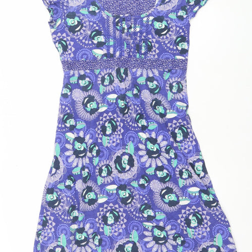 Faithful & True Womens Purple Floral A-Line Jersey Dress Size 10