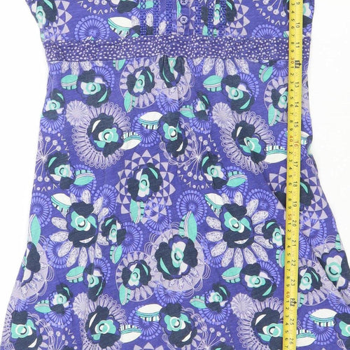Faithful & True Womens Purple Floral A-Line Jersey Dress Size 10