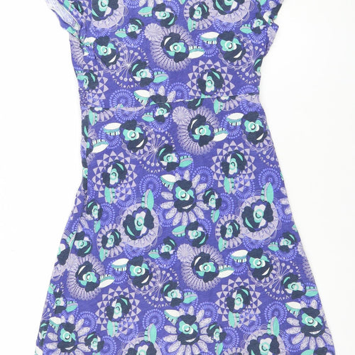 Faithful & True Womens Purple Floral A-Line Jersey Dress Size 10
