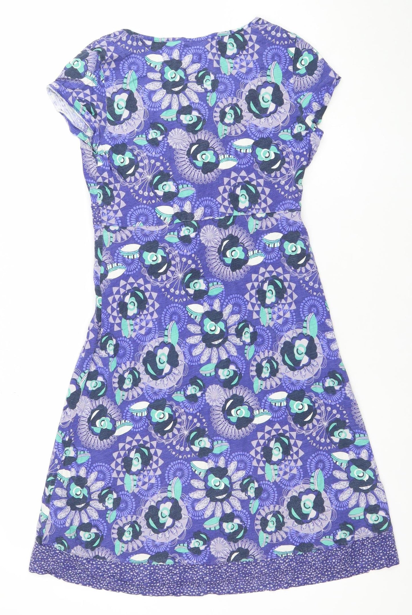 Faithful & True Womens Purple Floral A-Line Jersey Dress Size 10