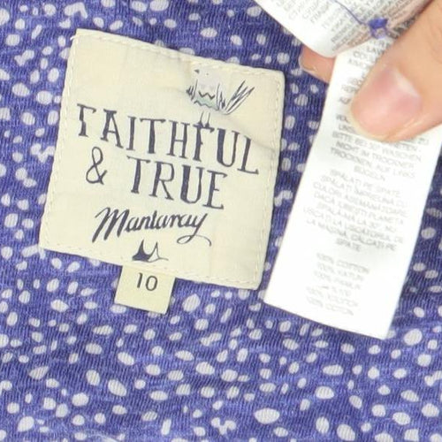 Faithful & True Womens Purple Floral A-Line Jersey Dress Size 10