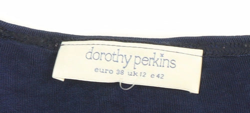 Dorothy Perkins Women’s Blue Short Sleeve Scoop Neck Jersey Top Size 12