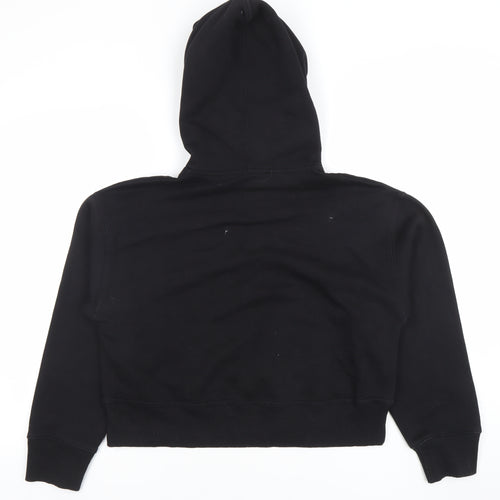 ZARA Women Black S Pullover Hoodie Cotton Casual Lined