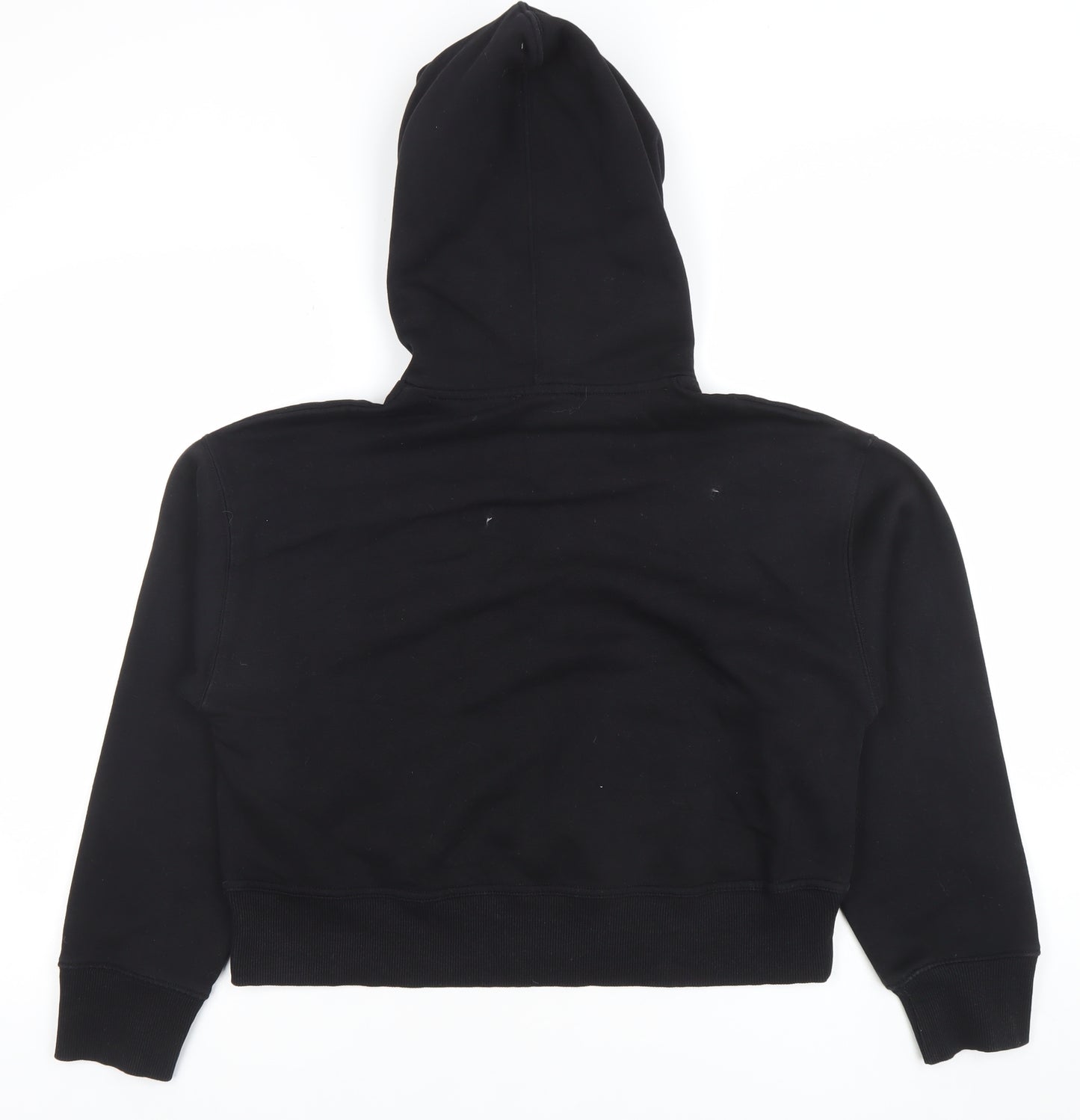 ZARA Women Black S Pullover Hoodie Cotton Casual Lined