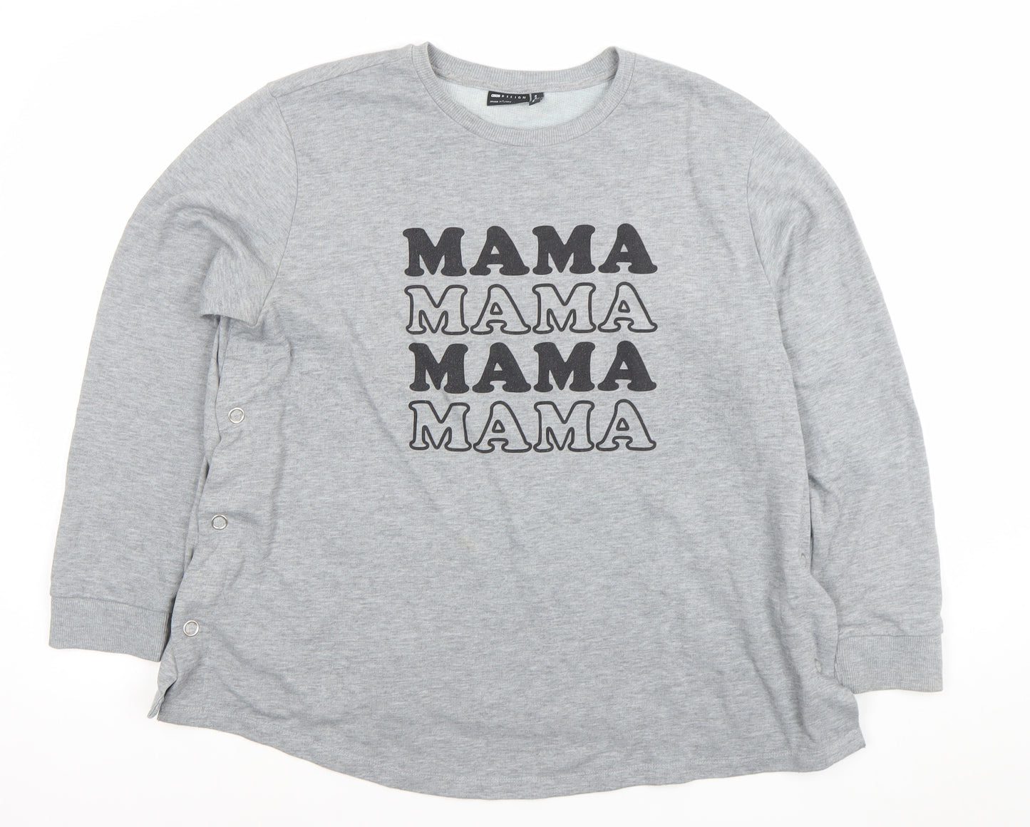 ASOS Women Grey MAMA Sweatshirt Size 14 Cotton Blend Pullover