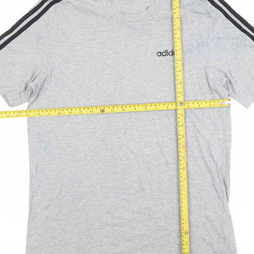 Adidas Men's Grey Short Sleeve Crew Neck Classic T-Shirt Size L