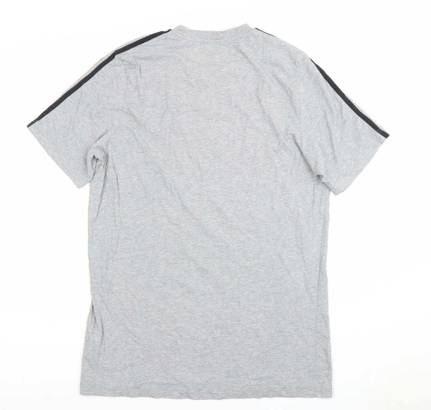 Adidas Men's Grey Short Sleeve Crew Neck Classic T-Shirt Size L