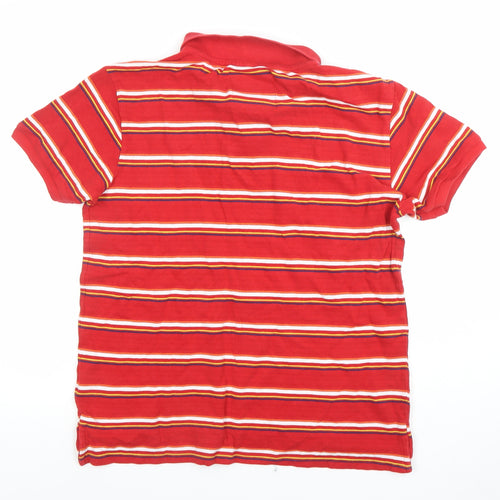 Tokyo Laundry Men's Red Striped Cotton Polo Shirt Size L