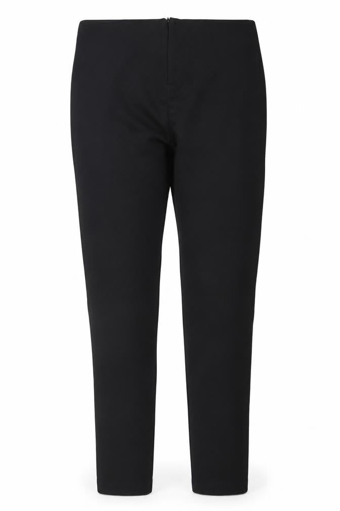 Front view of Savida Women Black Slim Fit Stretch Trousers, size 10