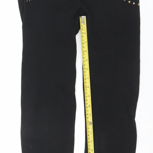 Hollywood Pants Women's Black Studded High Rise Shaping Leggings M