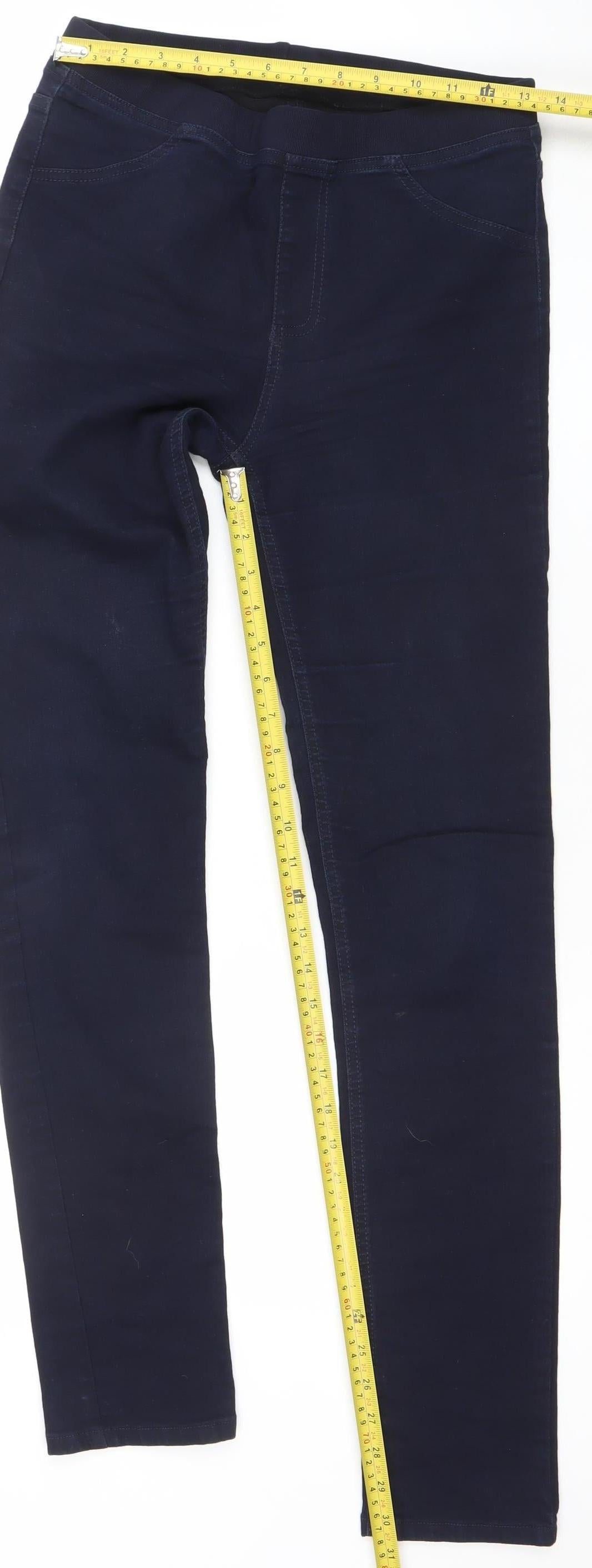 Pleasezzi Women Blue Skinny Stretch Jeans Size 10 Mid Rise Slim Fit