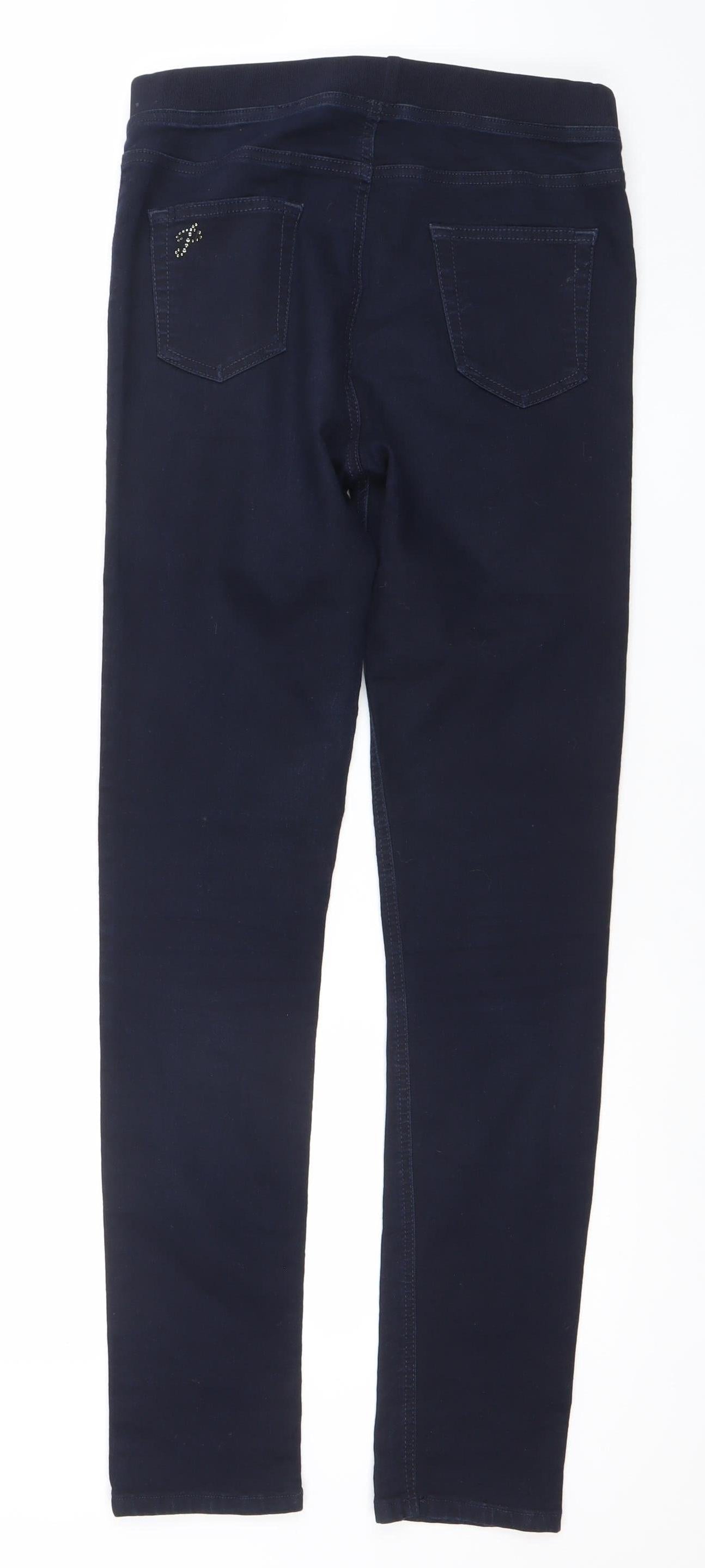 Pleasezzi Women Blue Skinny Stretch Jeans Size 10 Mid Rise Slim Fit