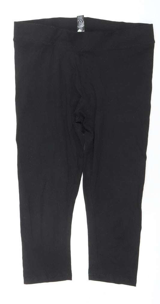Dunnes Stores Women's Black Cotton Stretch Leggings Size 12
