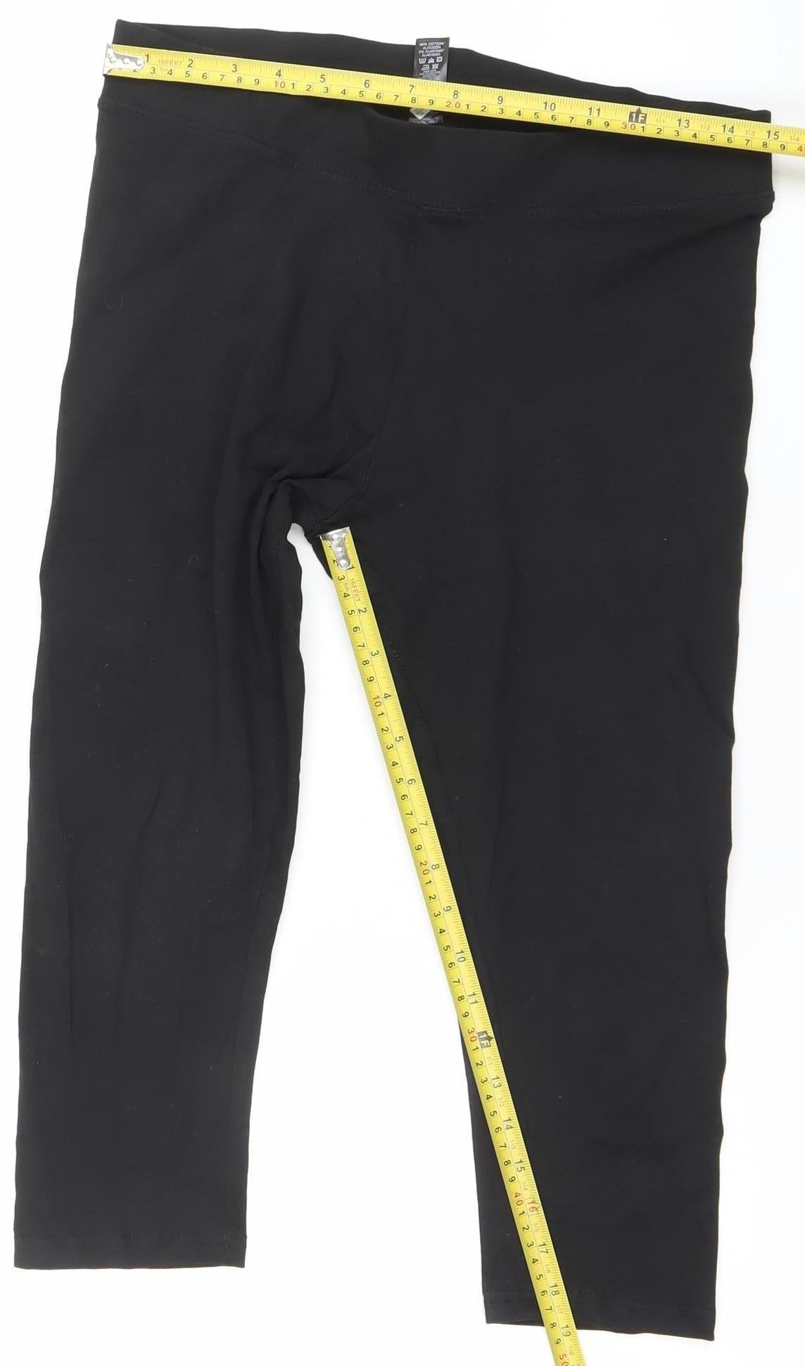 Dunnes Stores Women's Black Cotton Stretch Leggings Size 12