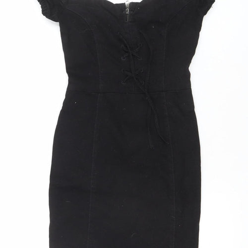 Dennis Basso Women’s Black Cotton Bodycon Knee-Length Dress Size 6