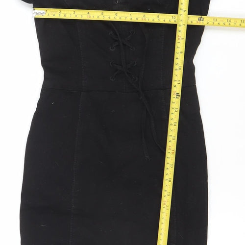 Dennis Basso Women’s Black Cotton Bodycon Knee-Length Dress Size 6