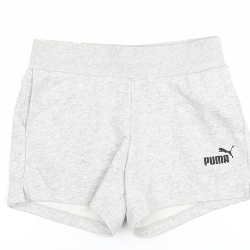 Puma Womens Grey XS Athletic Shorts Lightweight Cotton Blend