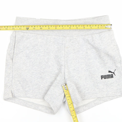 Puma Womens Grey XS Athletic Shorts Lightweight Cotton Blend
