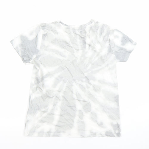 New Look Womens Grey Tie-Dye Sun Graphic Cotton T-Shirt UK 8