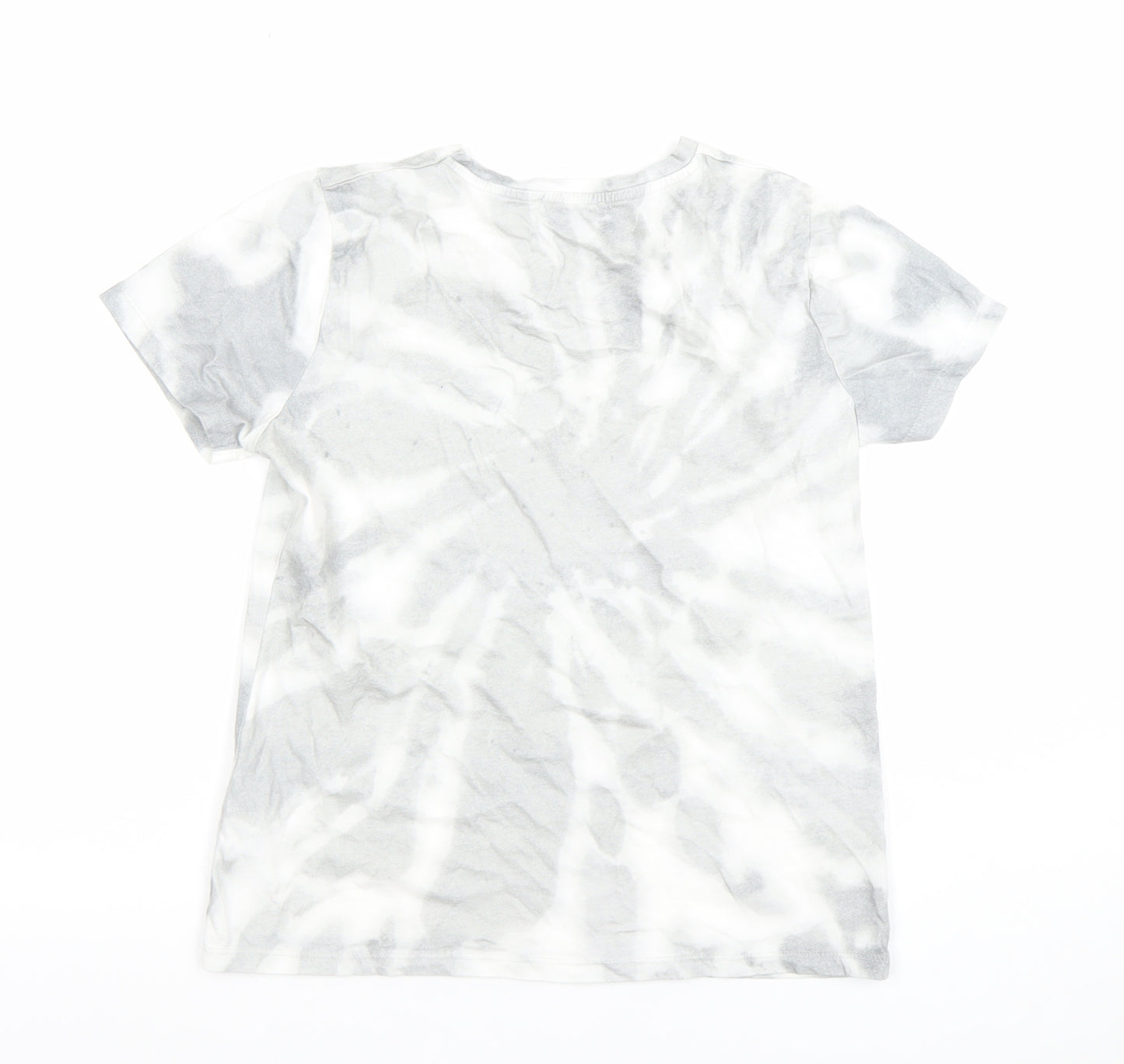 New Look Womens Grey Tie-Dye Sun Graphic Cotton T-Shirt UK 8