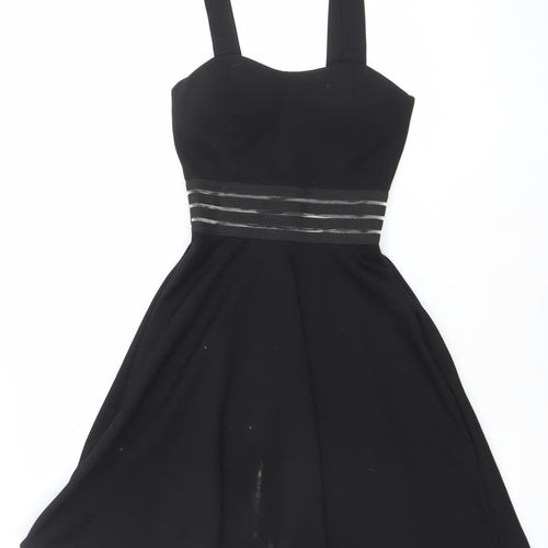New Look Women's Black Size 6 Fit & Flare Sleeveless Party Dress