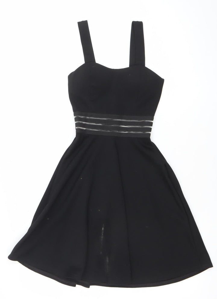 New Look Women's Black Size 6 Fit & Flare Sleeveless Party Dress