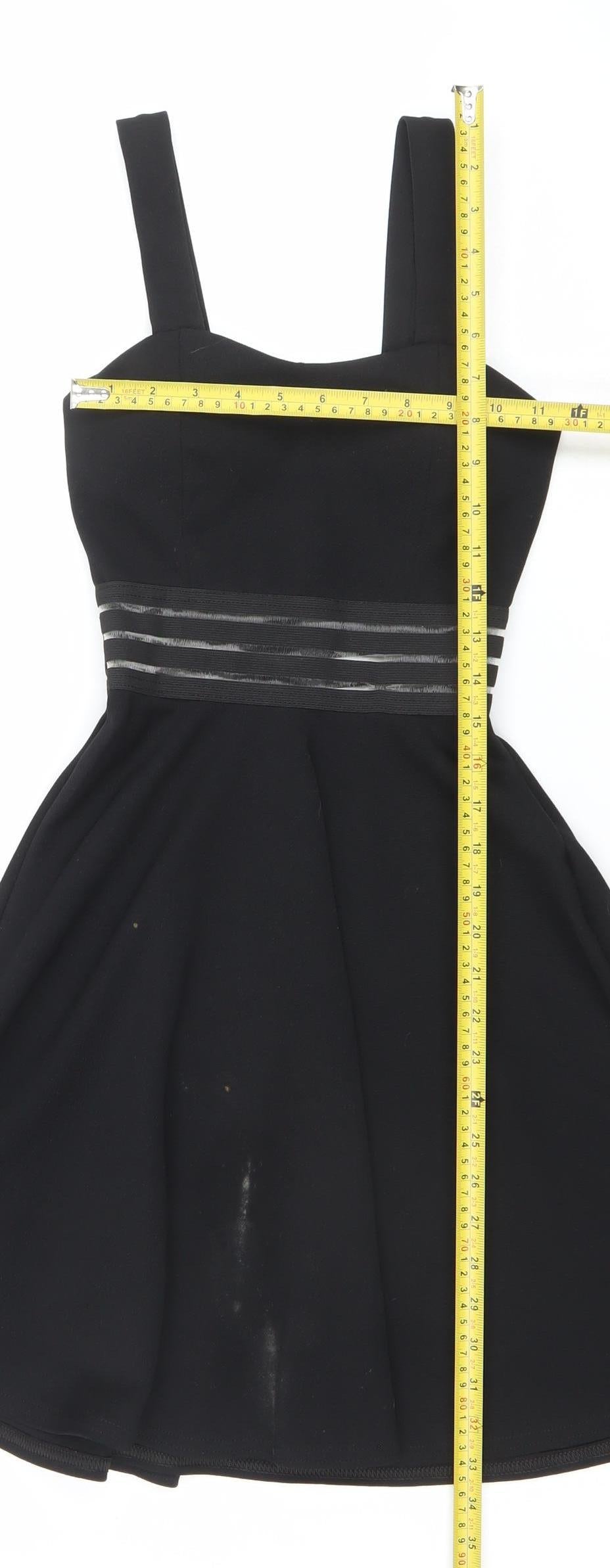 New Look Women's Black Size 6 Fit & Flare Sleeveless Party Dress