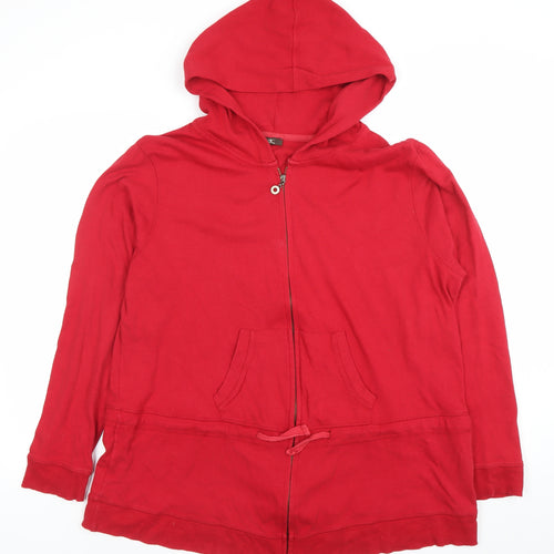 MK Women’s Red Full Zip Hoodie Size 24 Cotton Casual
