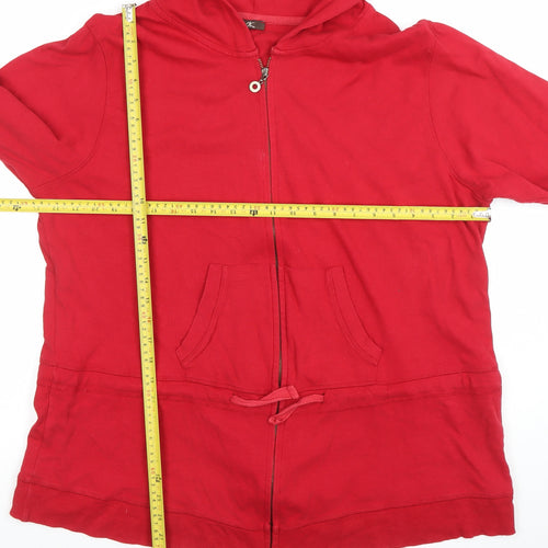 MK Women’s Red Full Zip Hoodie Size 24 Cotton Casual