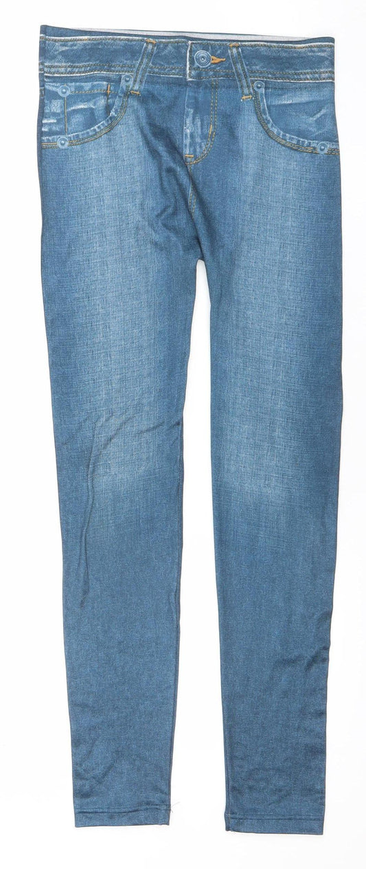 Trim N' Slim Women's Blue Jegging Style Stretch Leggings S