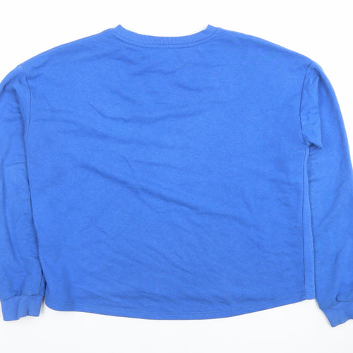 River Island Womens Blue XS Pullover Sweatshirt Cotton Blend