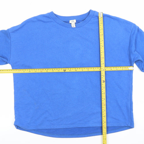River Island Womens Blue XS Pullover Sweatshirt Cotton Blend