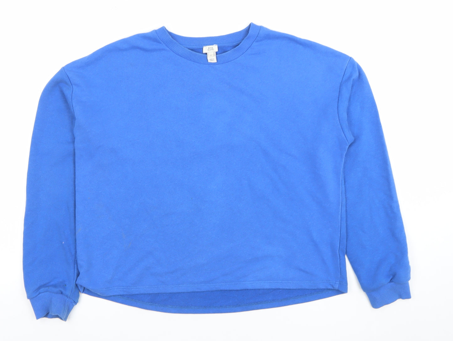 River Island Womens Blue XS Pullover Sweatshirt Cotton Blend
