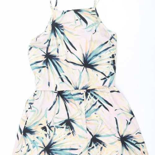 Atmosphere Women’s Multicoloured Floral Tie Waist Sleeveless V-Neck Playsuit Size 14