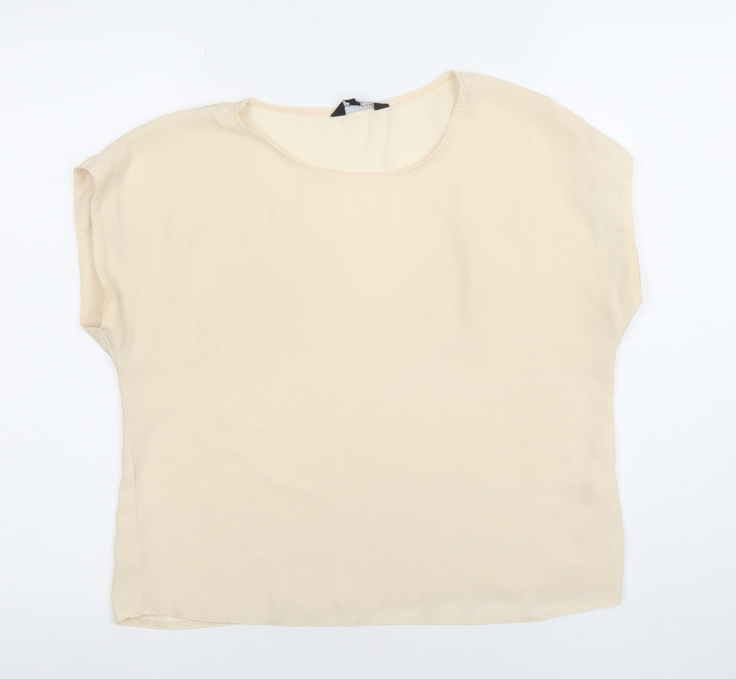 New Look Women’s Beige Chiffon Short Sleeve Blouse Size 12