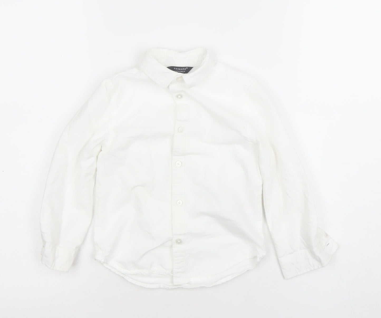 Primark Boys White 3 Years Long Sleeve Button-Up Shirt