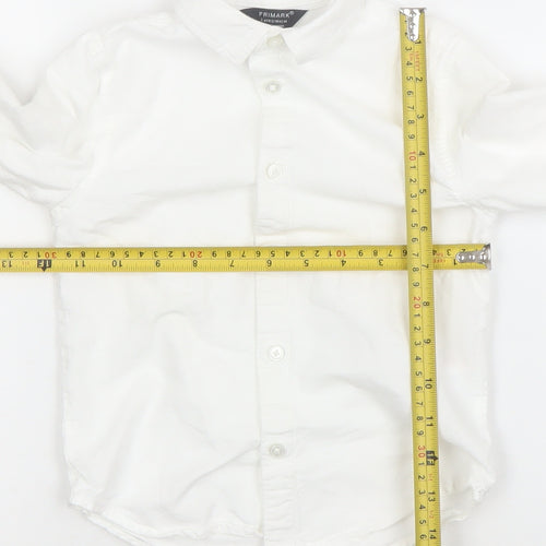Primark Boys White 3 Years Long Sleeve Button-Up Shirt
