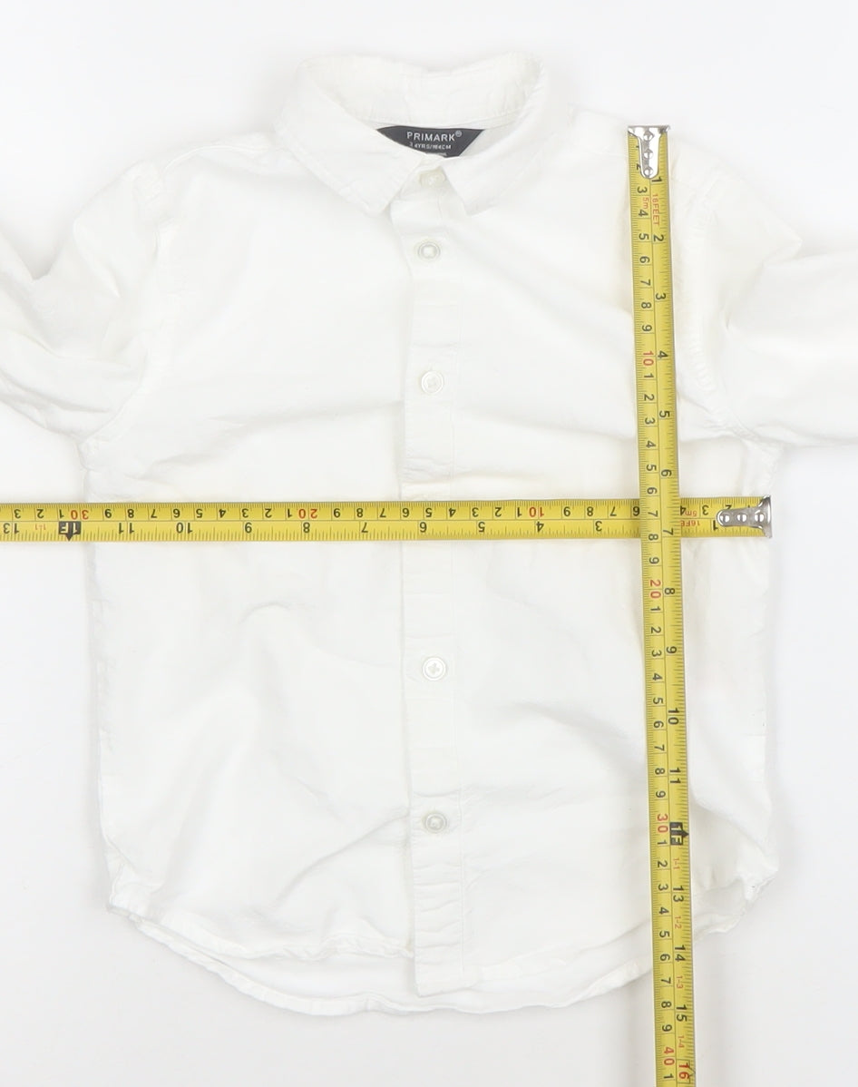 Primark Boys White 3 Years Long Sleeve Button-Up Shirt
