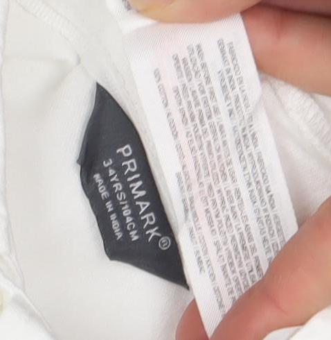 Primark Boys White 3 Years Long Sleeve Button-Up Shirt