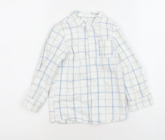 Primark Boys White Checked Long Sleeve Button-Up Shirt 2-3 Years