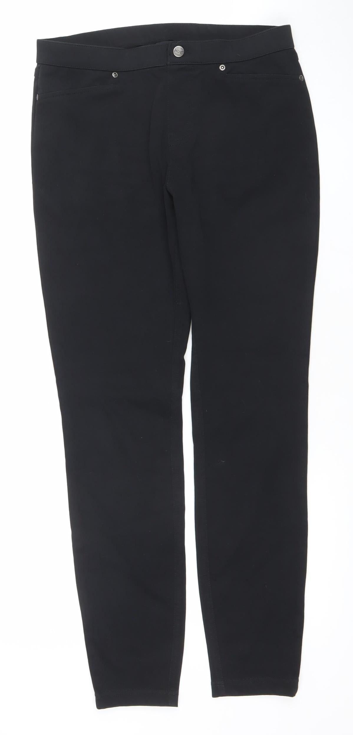 HUE Women Black Jegging Jeans M Slim Fit Stretch Mid Rise