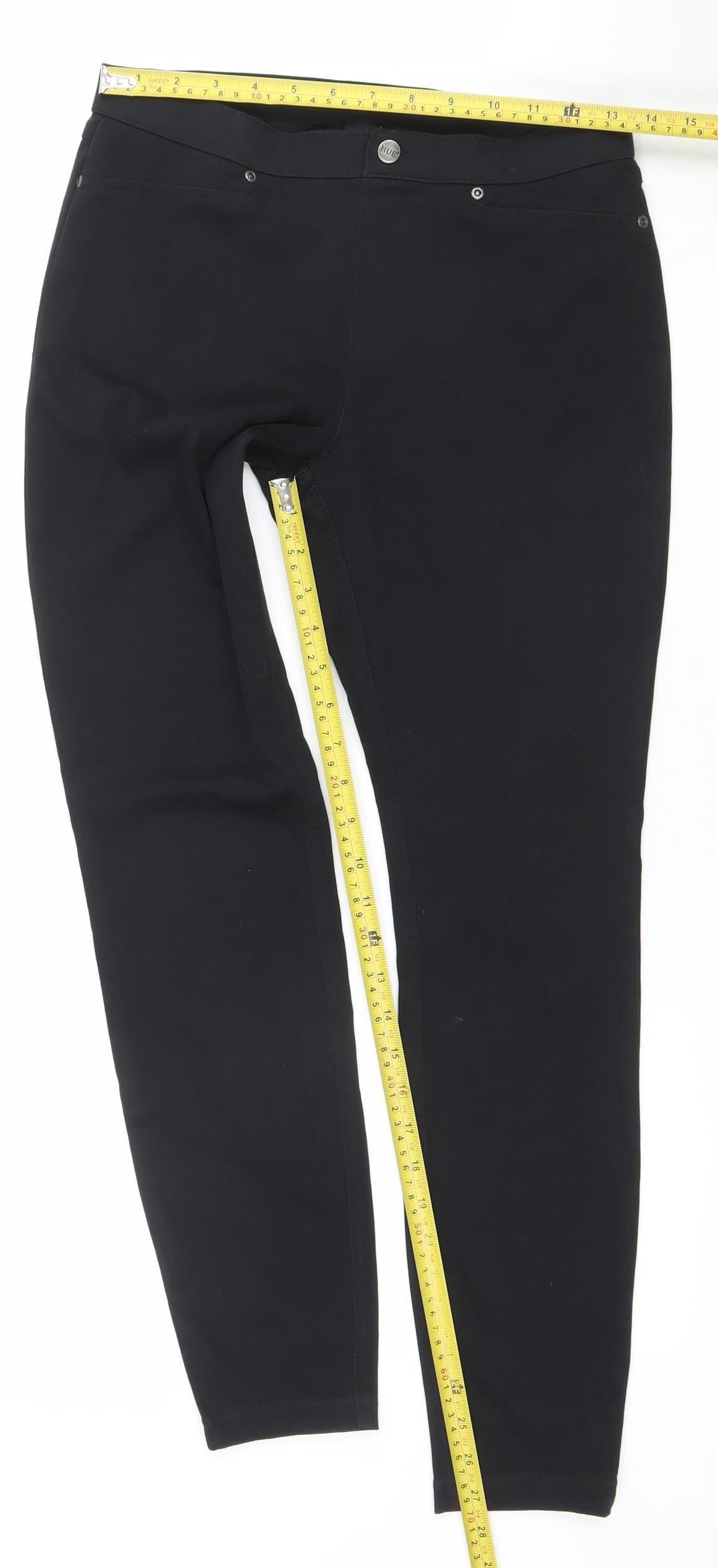 HUE Women Black Jegging Jeans M Slim Fit Stretch Mid Rise