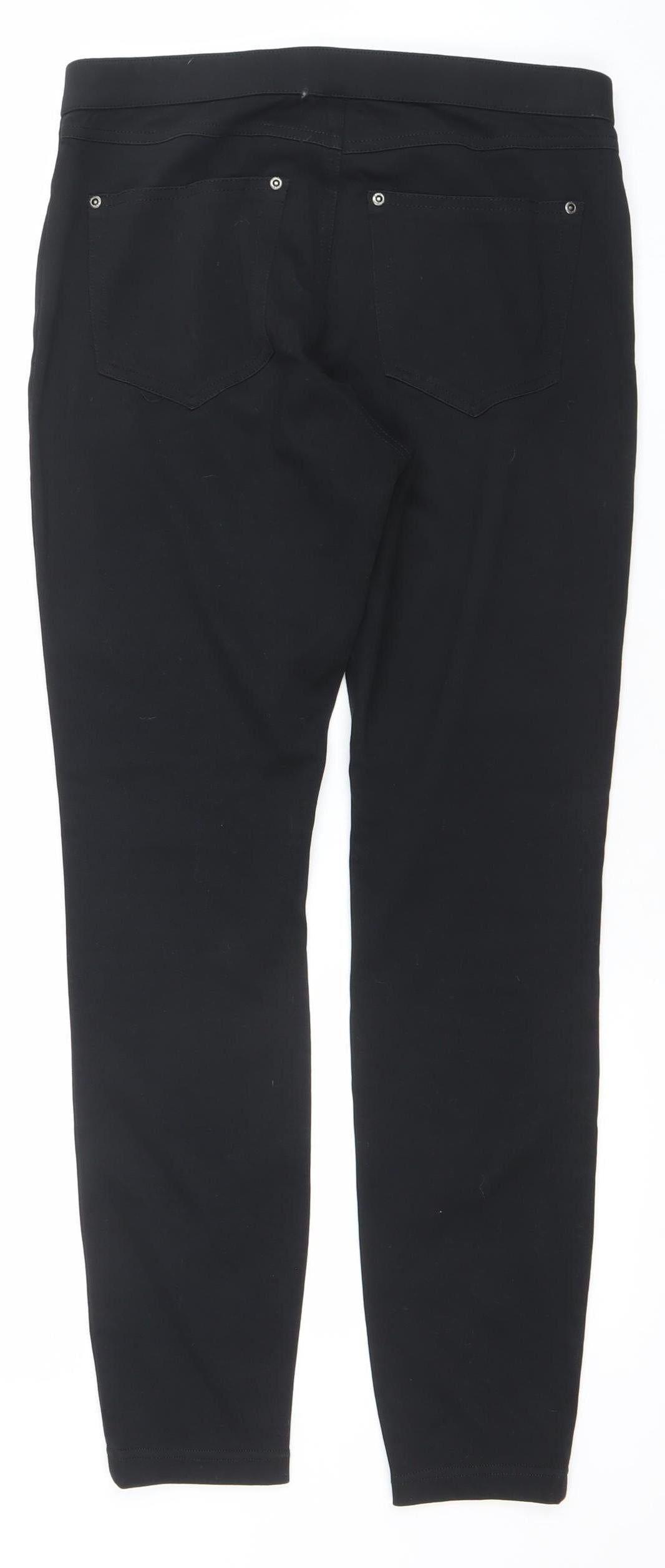 HUE Women Black Jegging Jeans M Slim Fit Stretch Mid Rise