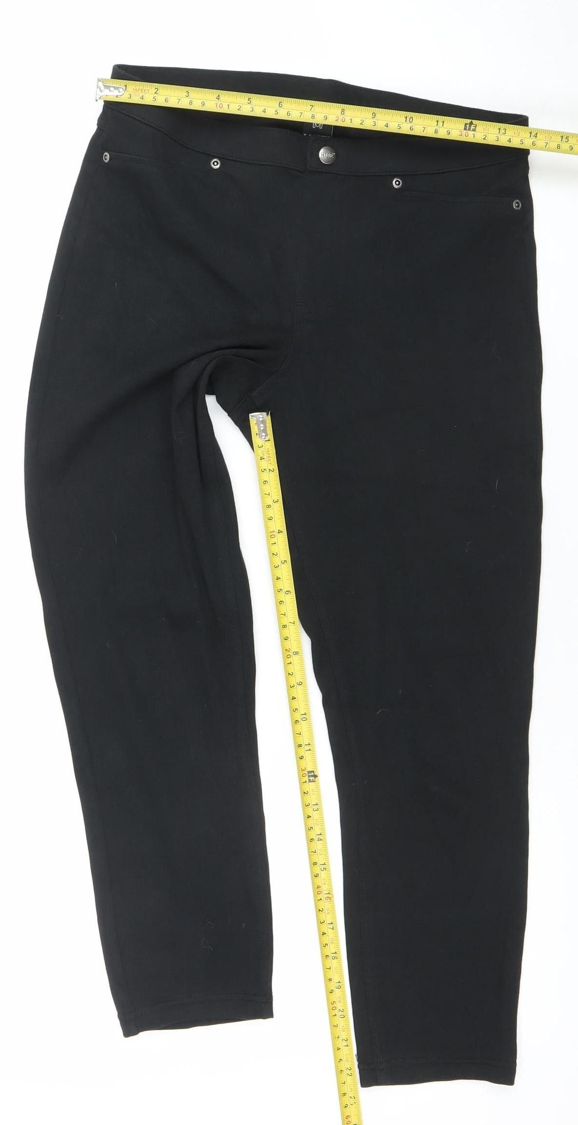 Hue Women Black M Slim Fit Jegging Style Trousers
