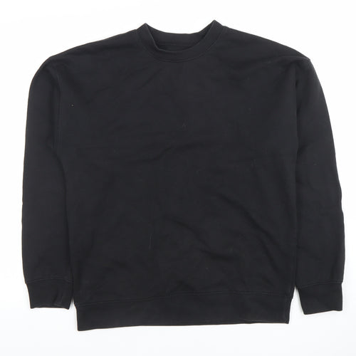 Boohoo Men Black Small Crew Neck Pullover Sweatshirt Official Logo