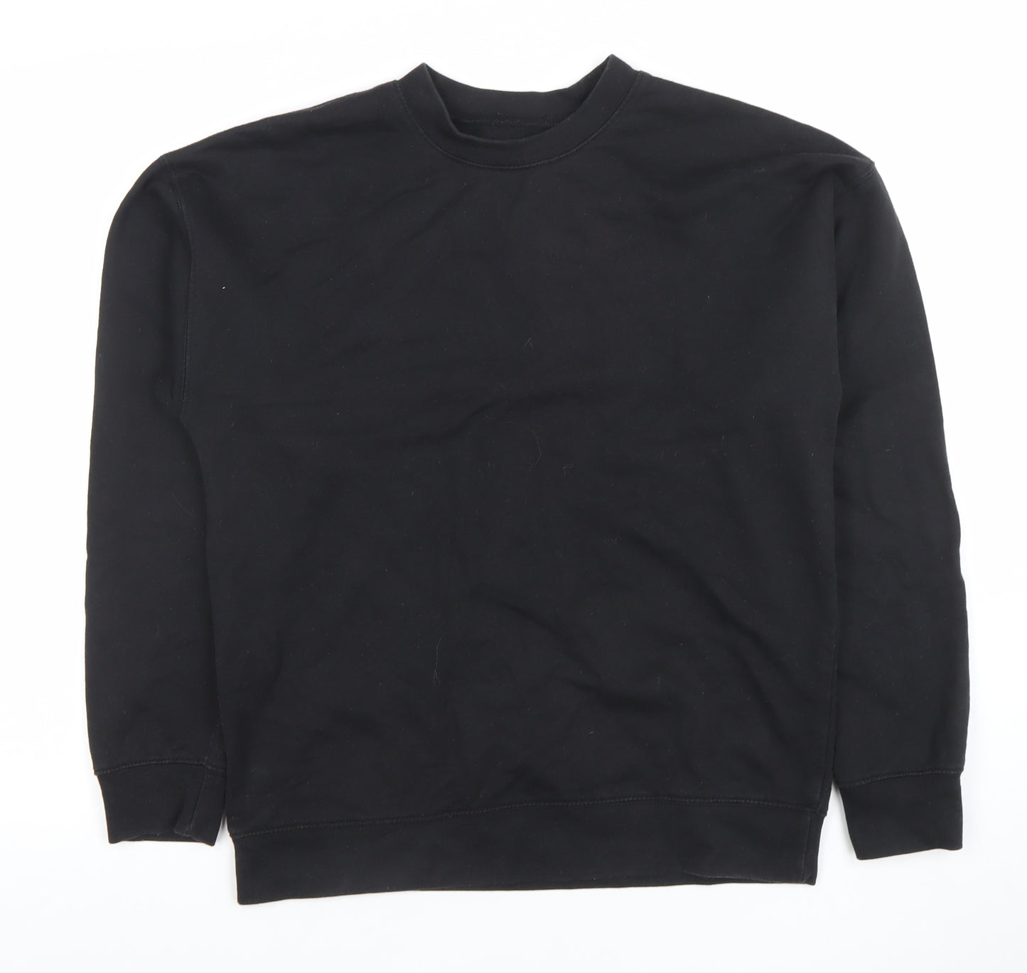 Boohoo Men Black Small Crew Neck Pullover Sweatshirt Official Logo