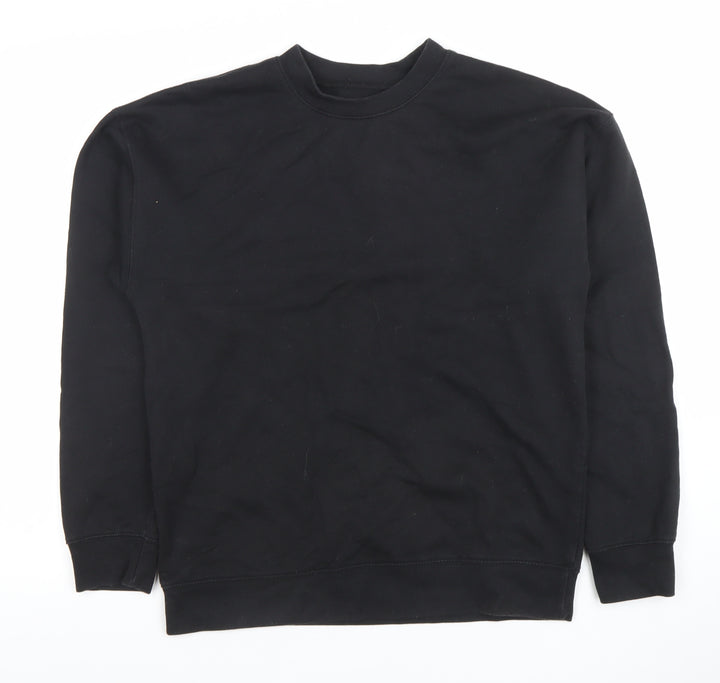 Boohoo Men Black Small Crew Neck Pullover Sweatshirt Official Logo