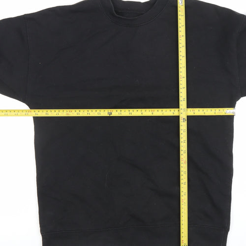 Boohoo Men Black Small Crew Neck Pullover Sweatshirt Official Logo
