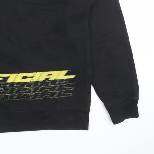 Boohoo Men Black Small Crew Neck Pullover Sweatshirt Official Logo