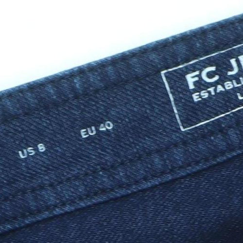 FC Jeans Women's Blue Skinny Denim Jeggings UK 12 with Ankle Zip